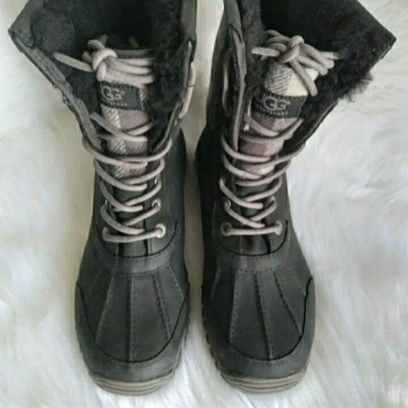 UGG ADIRONDACK BOOTS BUFFALO PLAID WATERPROOF LEATHER SIZE 6.5 WOMENS - Picture 6 of 9
